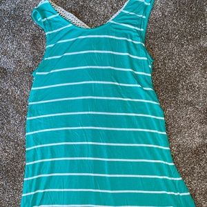 Green striped dress
